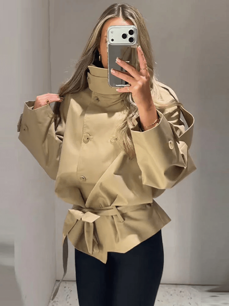 Maria High Neck Utility Trench Coat