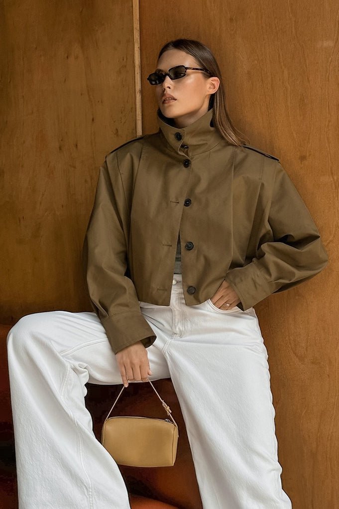 Julia Cropped Utility-Jacke mit Falten