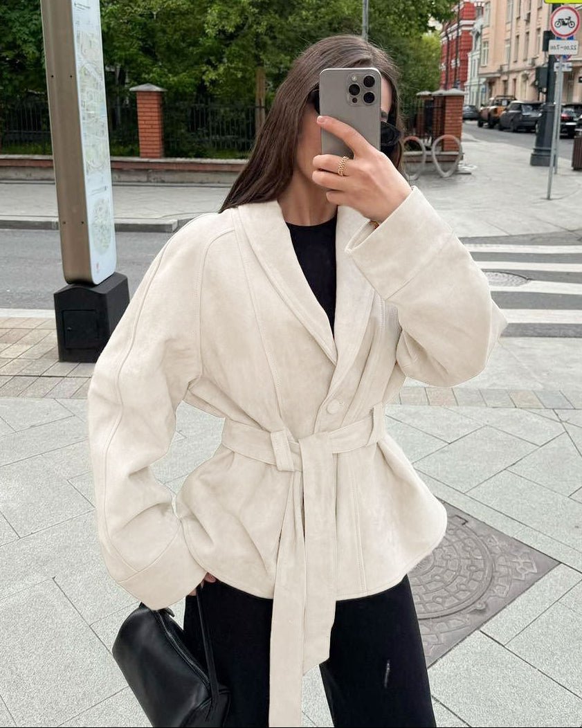 Trench coat in suede con cintura Annie