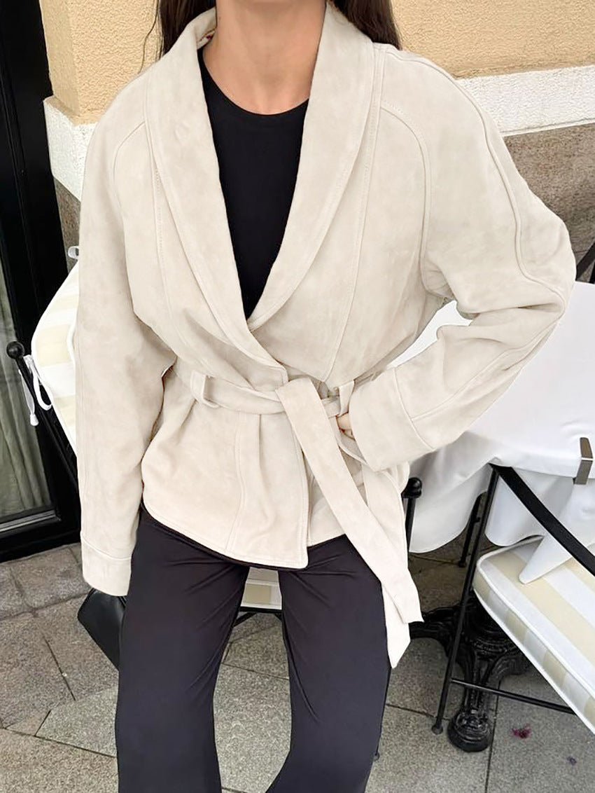 Trench coat in suede con cintura Annie