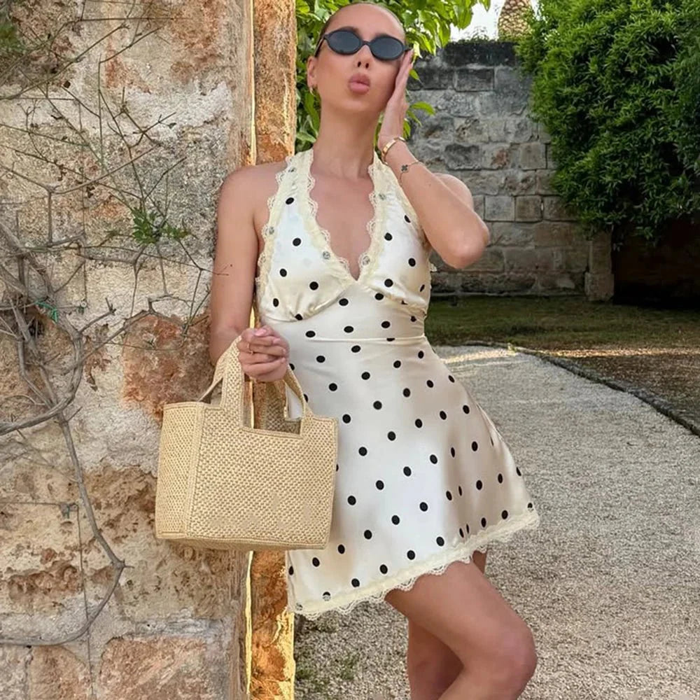 Margot Rückenfreies Spitzen-Minikleid