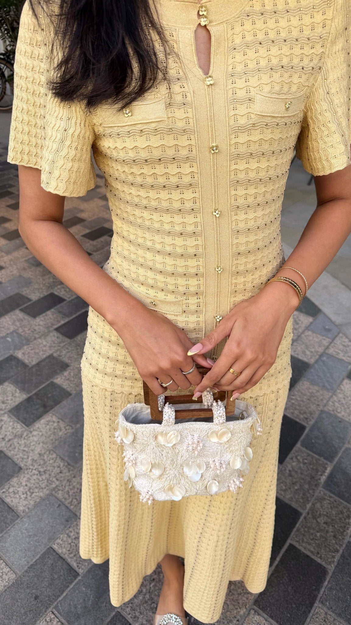 Sadie Sequin Strick-Maxikleid