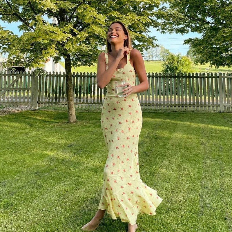 Robe florale évasée à volants Hermione