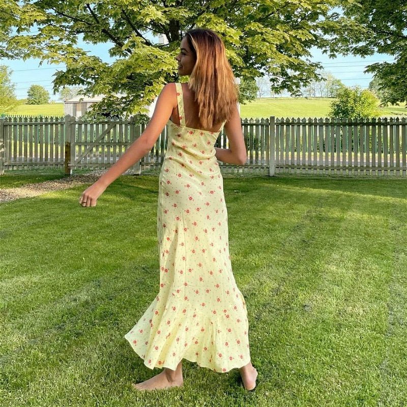 Robe florale évasée à volants Hermione