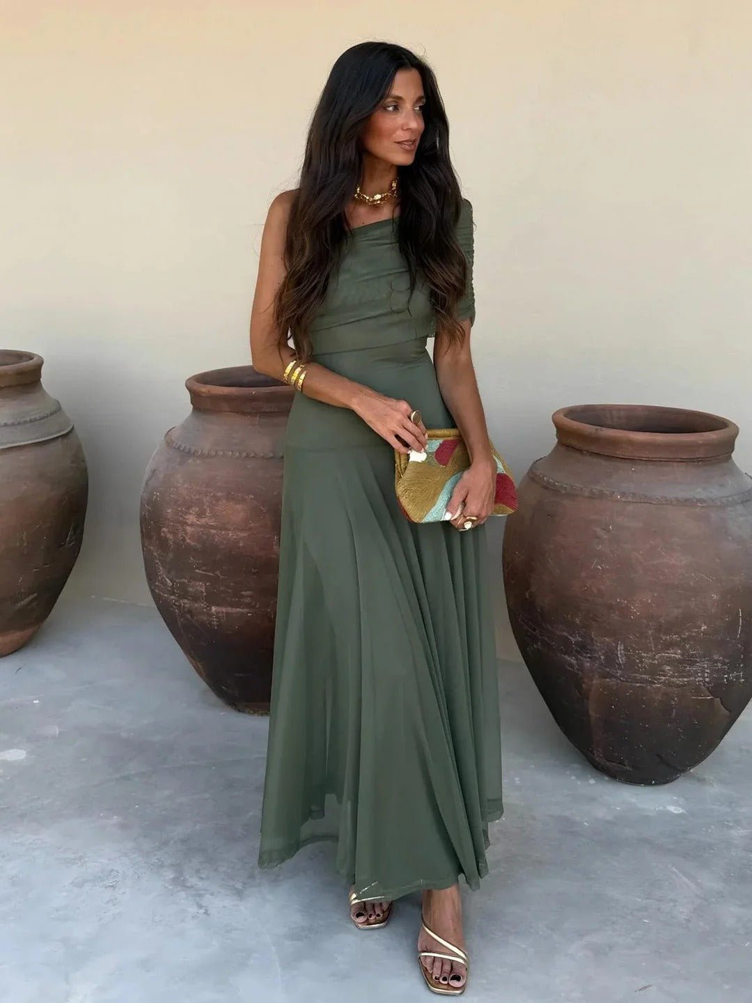 Cecile Carmen-Rüschend Maxikleid