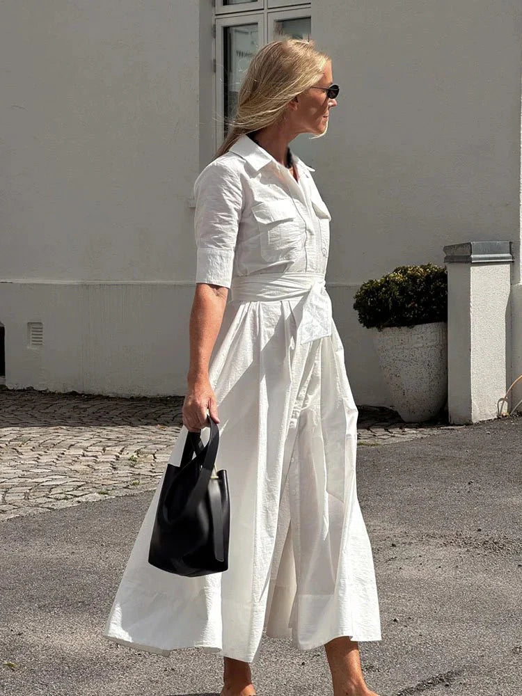 Karen Shirtkleid mit Taillenschleife