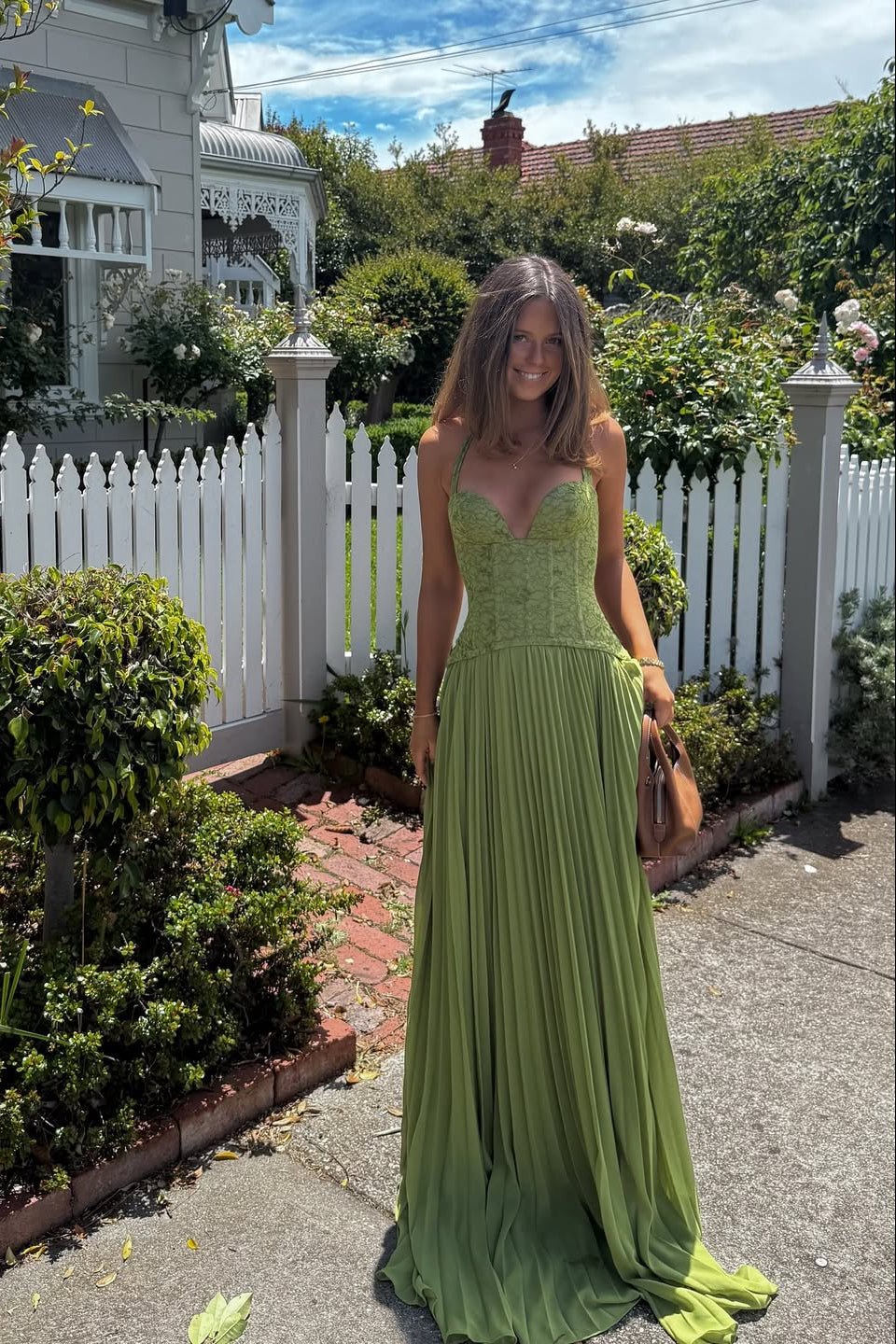 Miranda Plissiertes Korsett Maxikleid