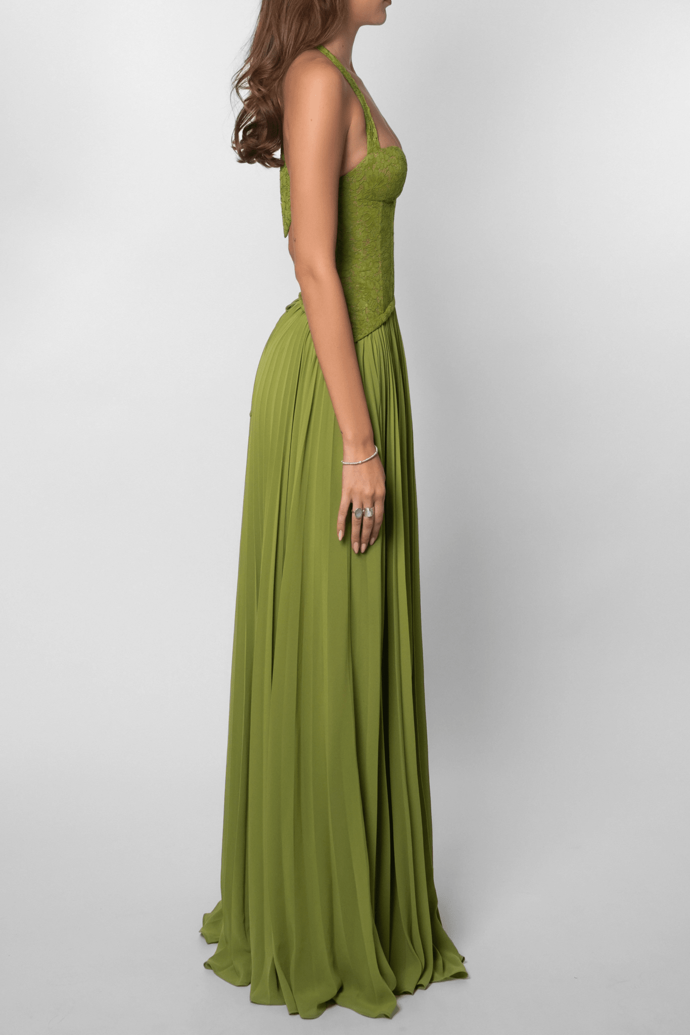 Miranda Plissiertes Korsett Maxikleid