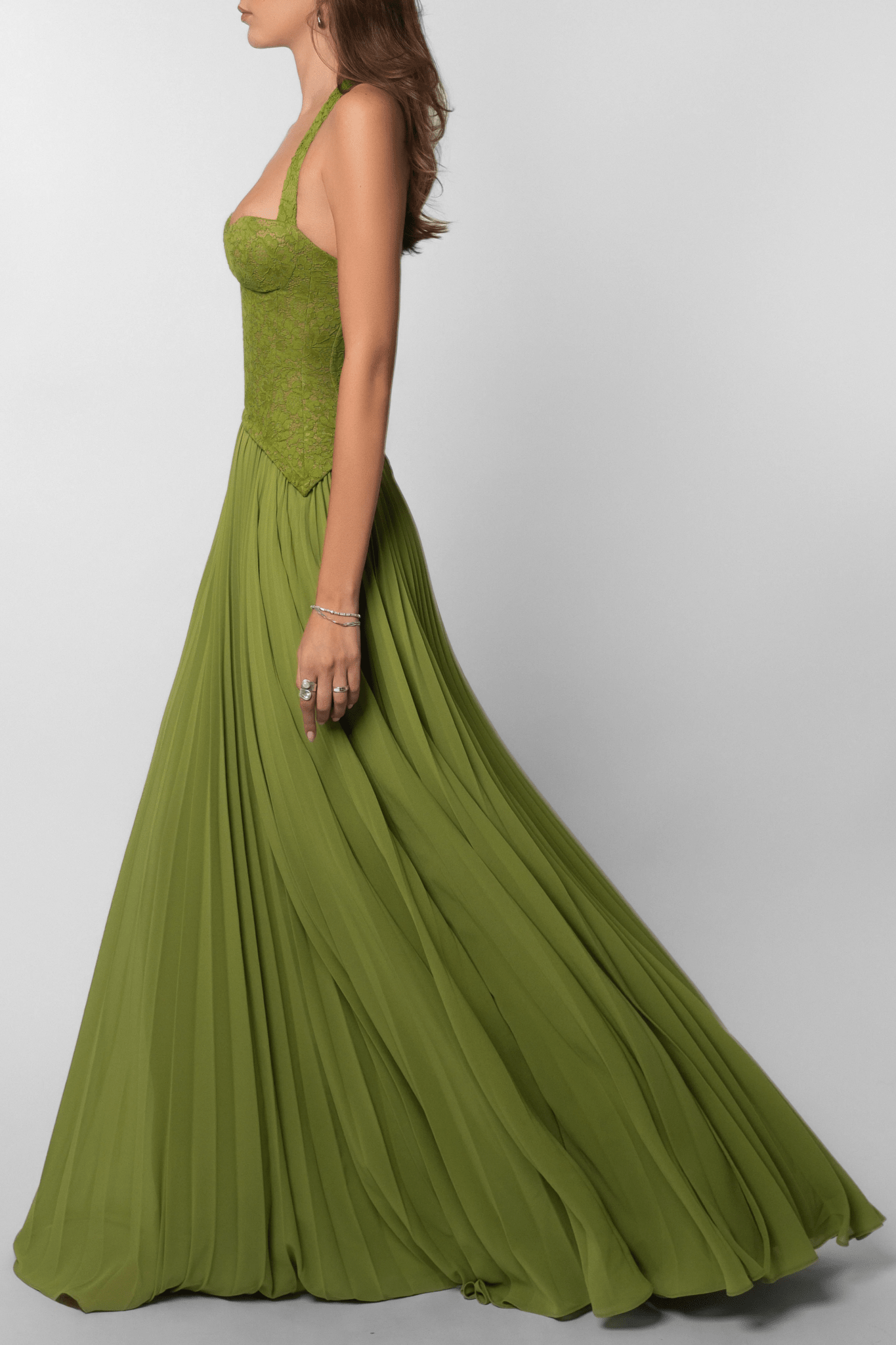 Miranda Plissiertes Korsett Maxikleid