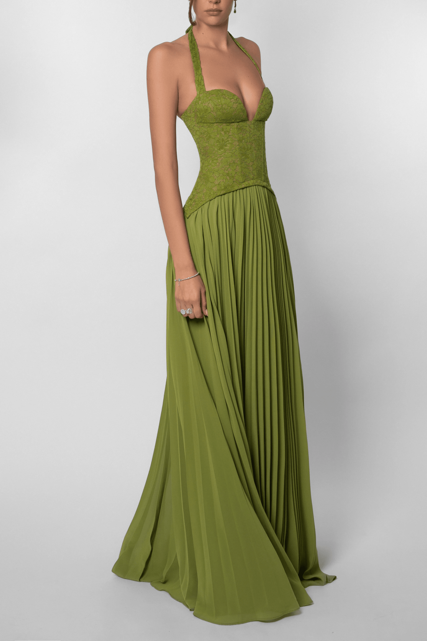 Miranda Plissiertes Korsett Maxikleid