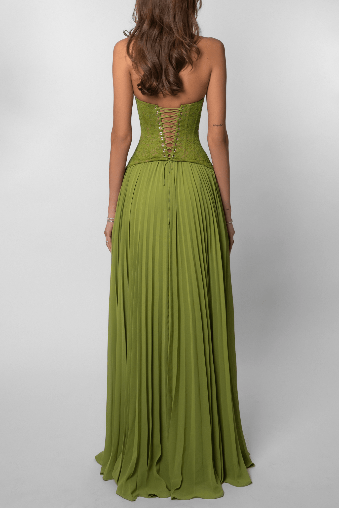 Miranda Plissiertes Korsett Maxikleid