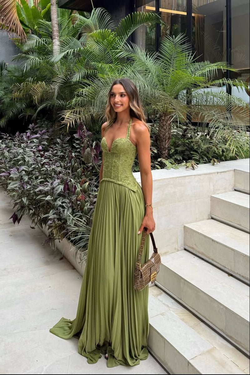 Miranda Plissiertes Korsett Maxikleid