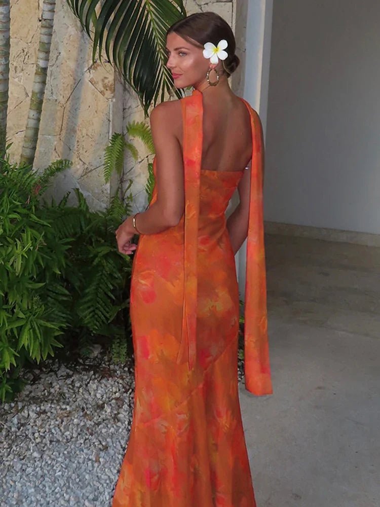 Rina trägerloses Mesh-Maxikleid