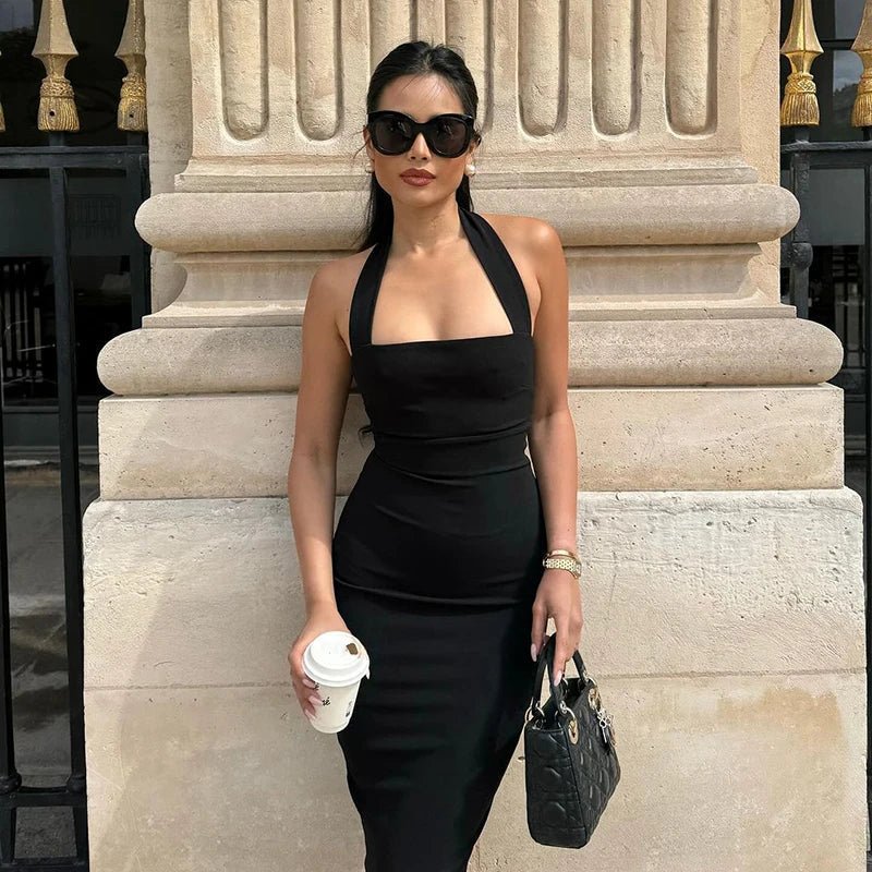 Yssa Neckholder Bodycon Maxi-Kleid