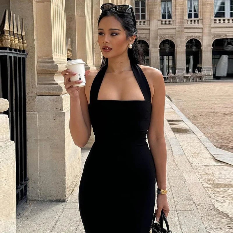 Yssa Neckholder Bodycon Maxi-Kleid