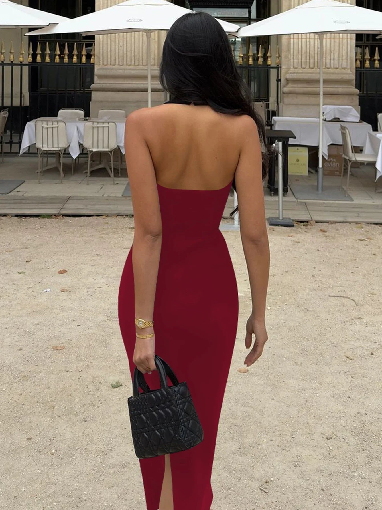 Yssa Neckholder Bodycon Maxi-Kleid