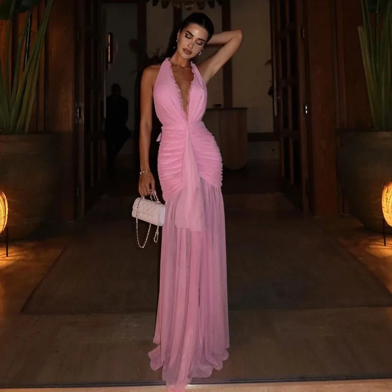 Sabine Halter Mesh Maxi-Kleid