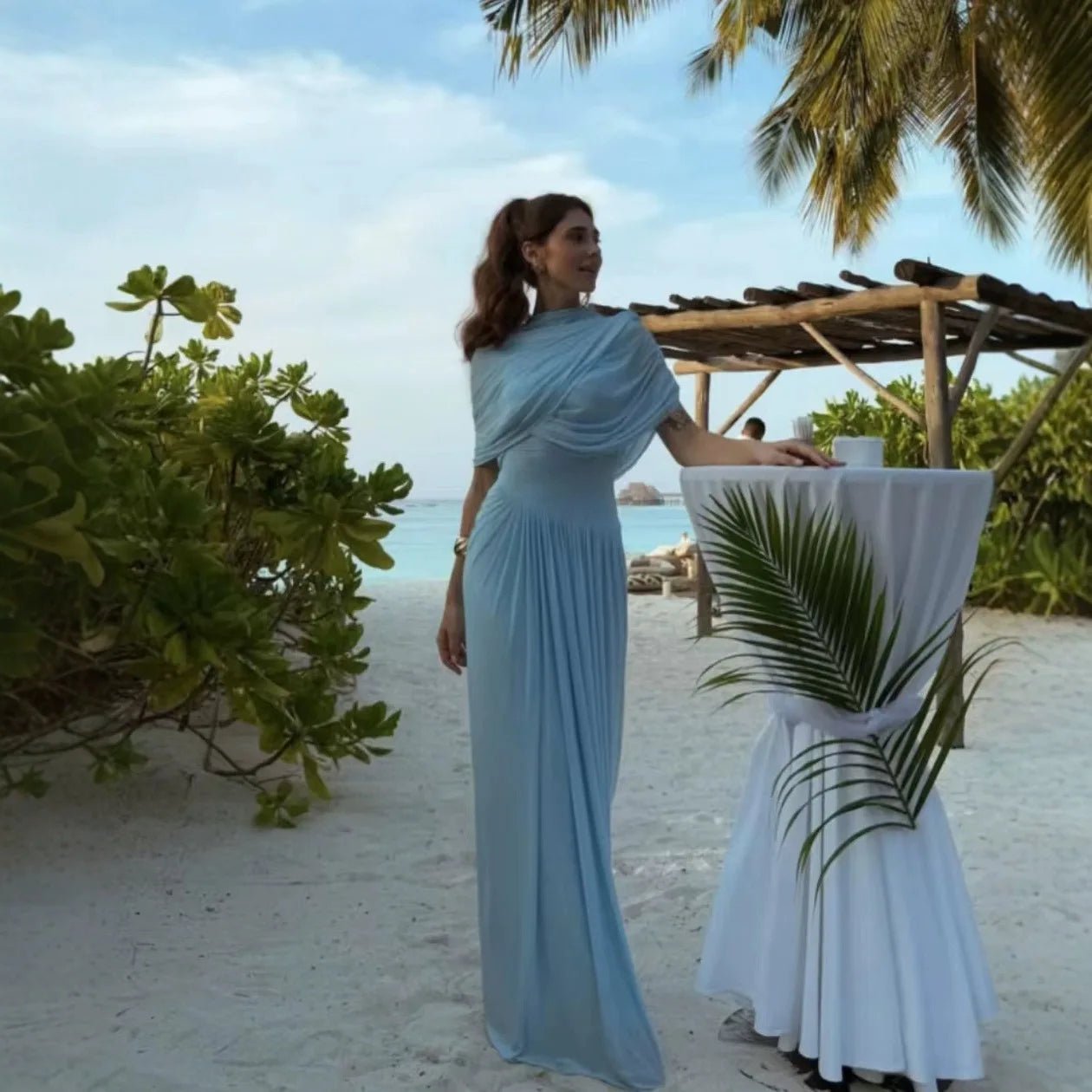 Abito maxi aderente in mesh Hadley