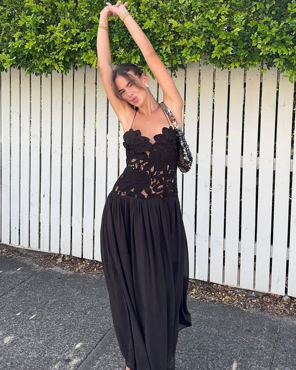 Kelli Lace Mesh Halter Evening Dress
