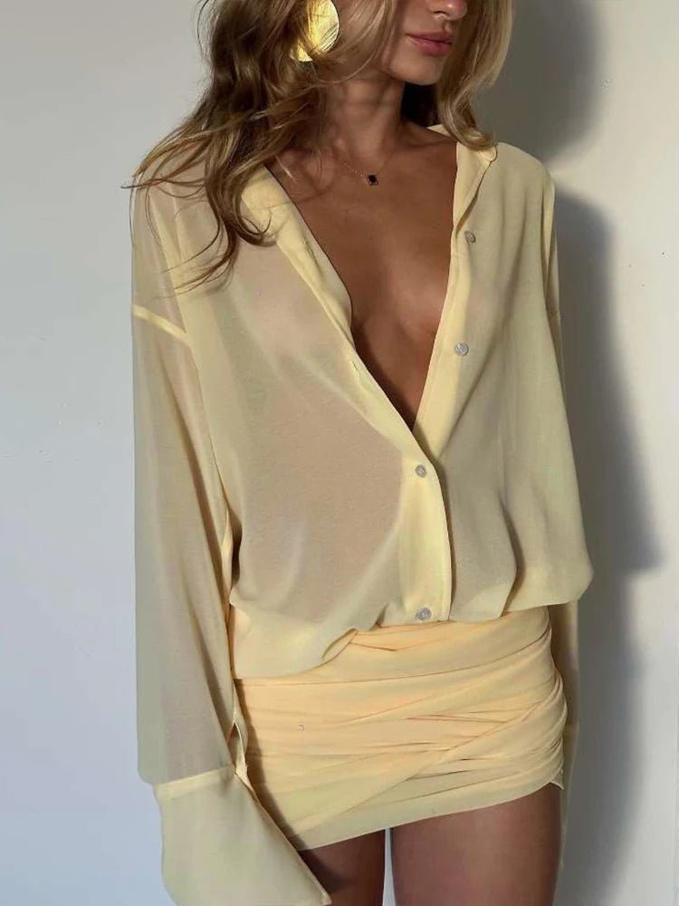 Maya Hemdkleid mit langen Ärmeln