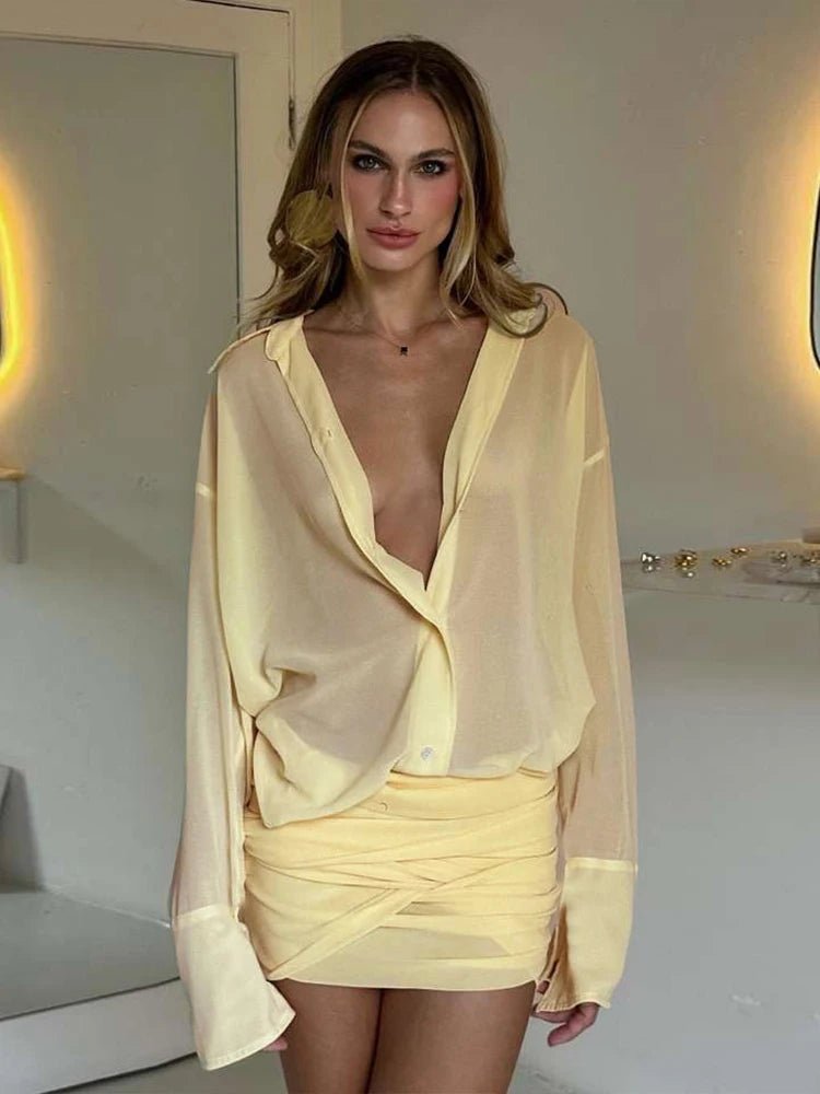 Maya Hemdkleid mit langen Ärmeln