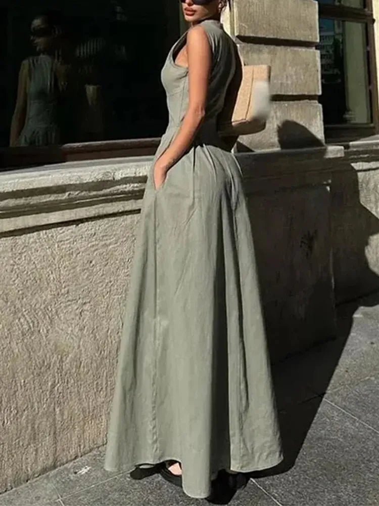 Robe midi sans manches Celia