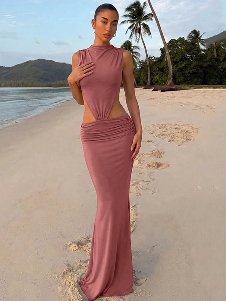 Raven Cutout Rückenfreie Maxikleid