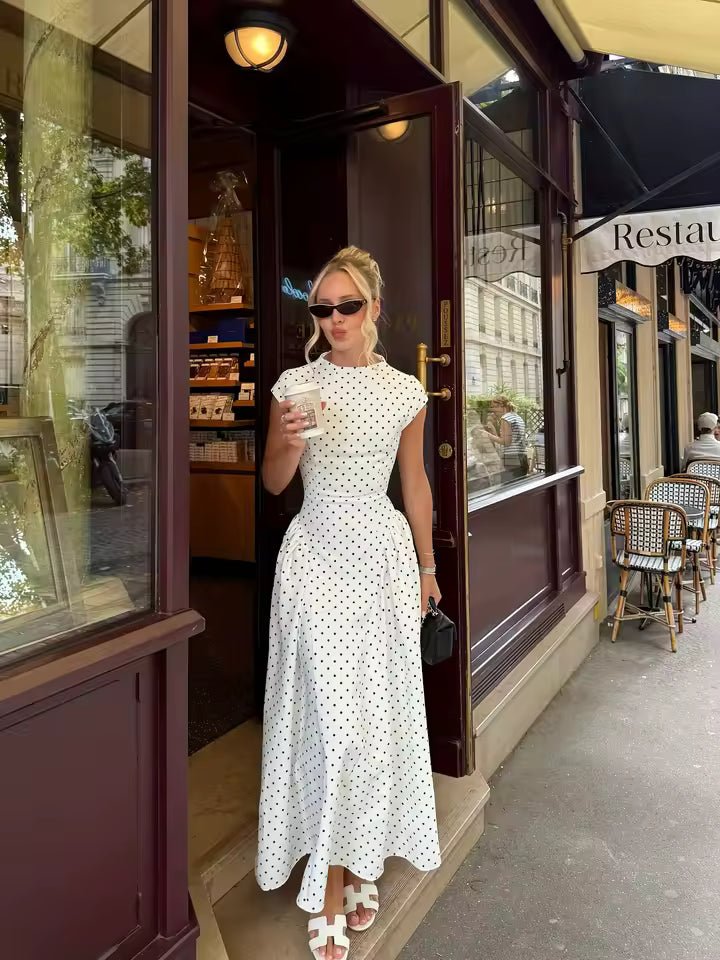 Robe Maxi évasée Sienna à manches gigot