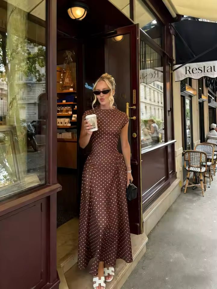 Robe Maxi évasée Sienna à manches gigot