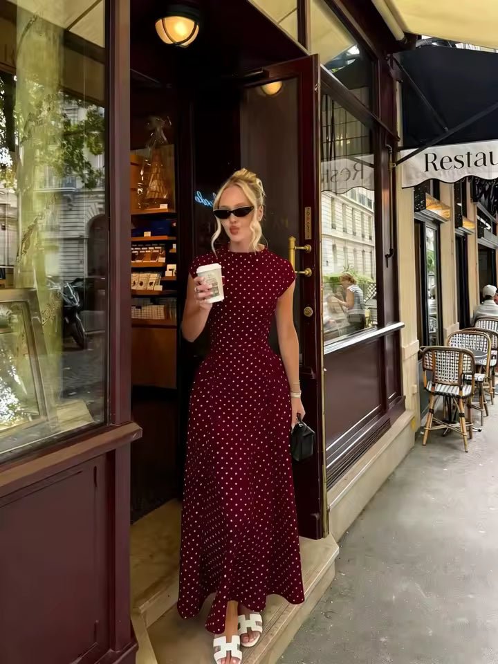 Robe Maxi évasée Sienna à manches gigot