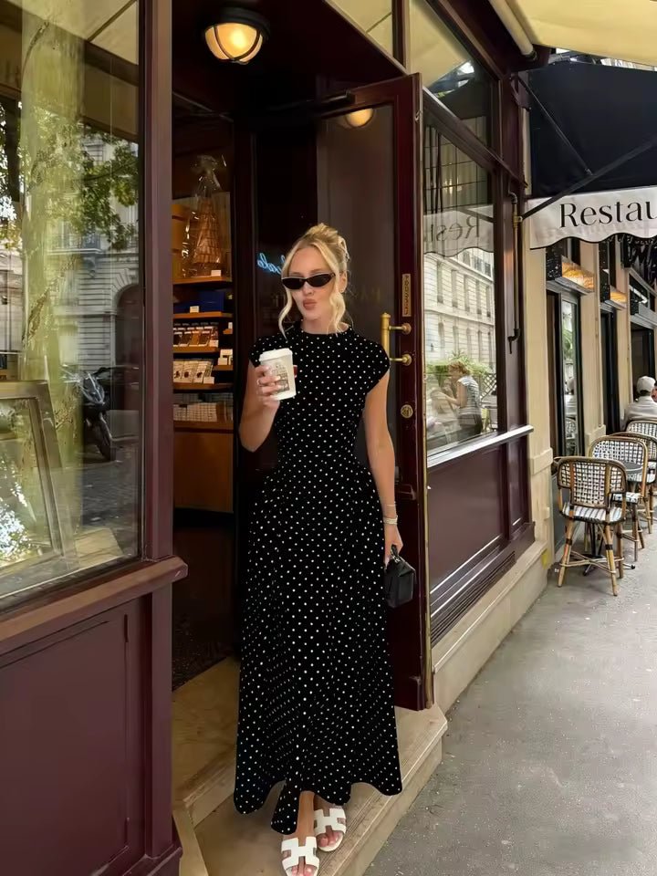 Robe Maxi évasée Sienna à manches gigot