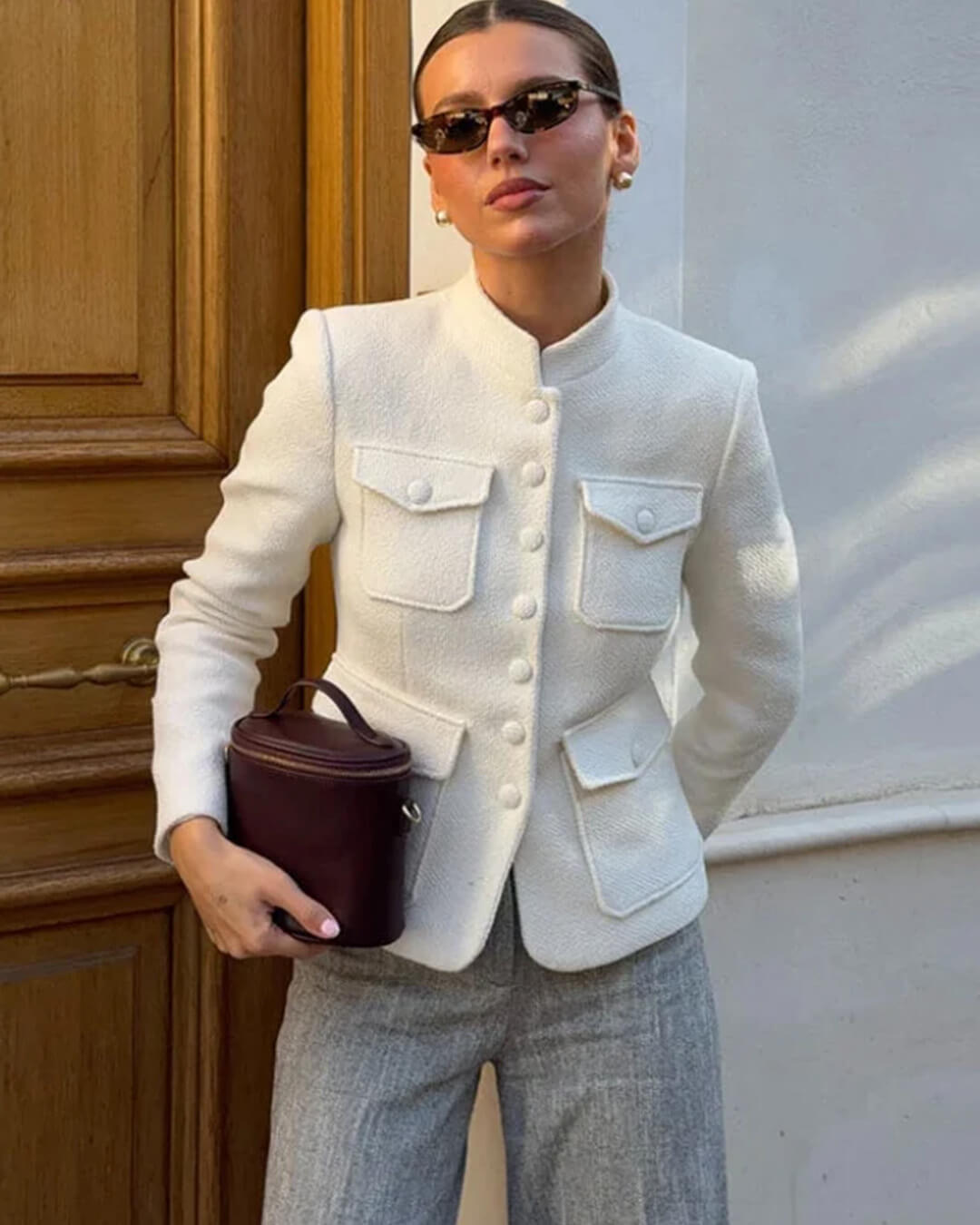 Blazer Anna con collo alla coreana