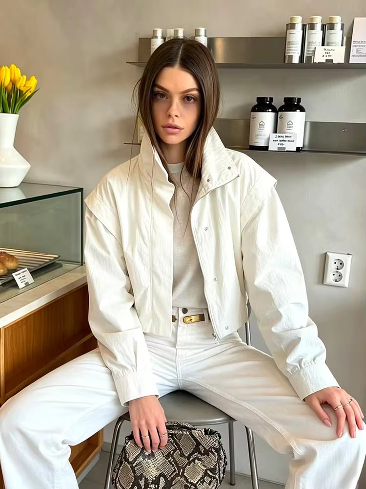 Natalie Cropped Windbreaker Jacke