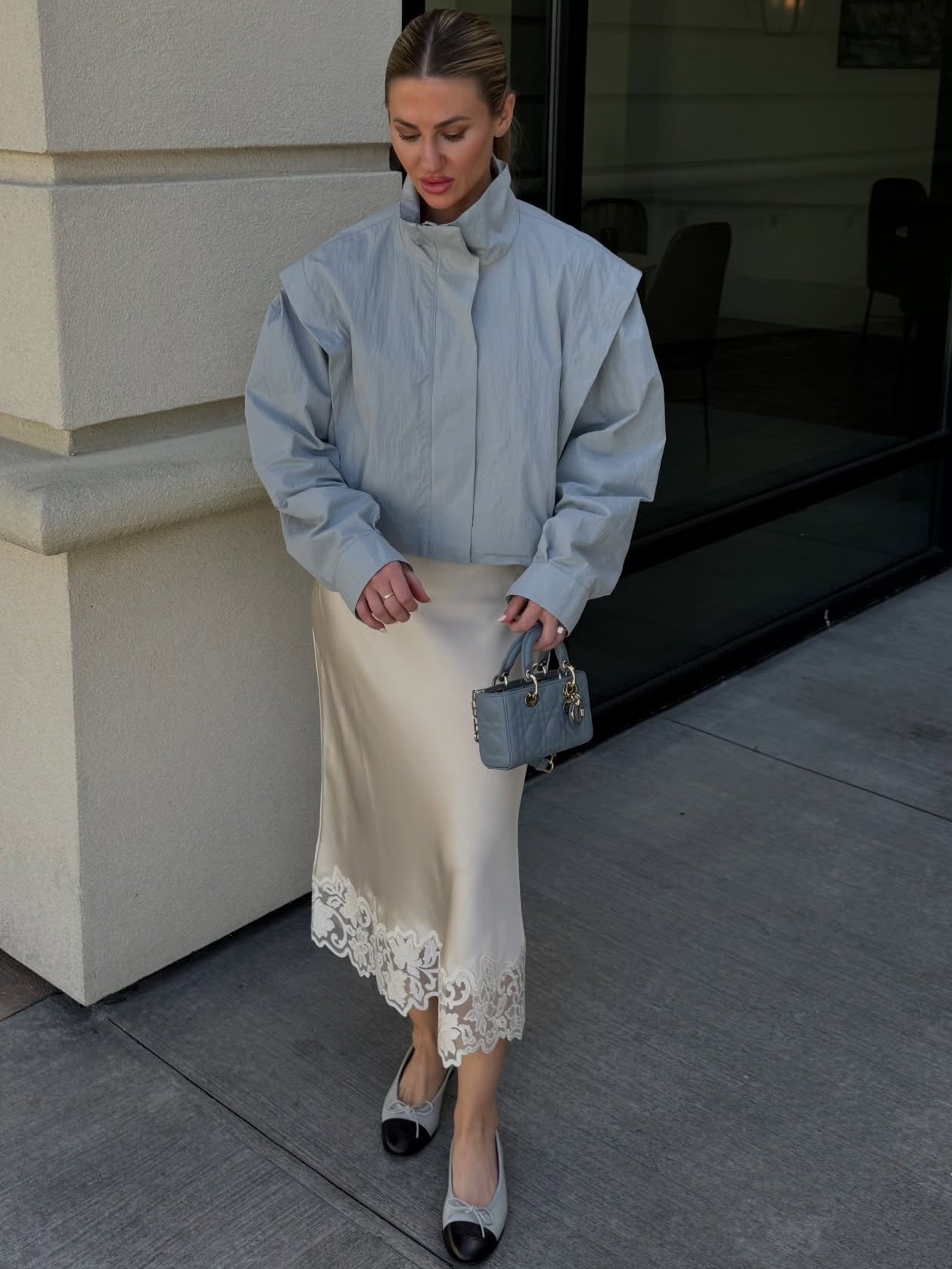 Natalie Cropped Windbreaker Jacke