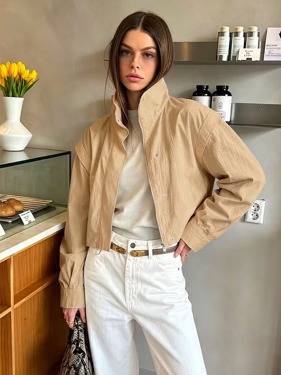 Natalie Cropped Windbreaker Jacke