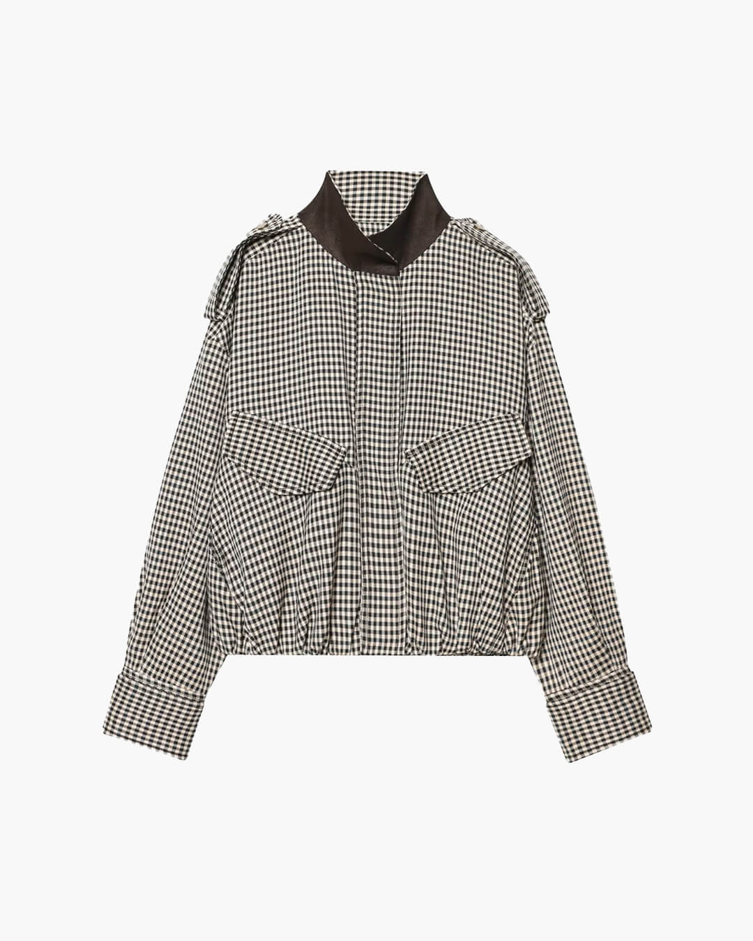 Giacca bomber a quadri Lisa con collo alto