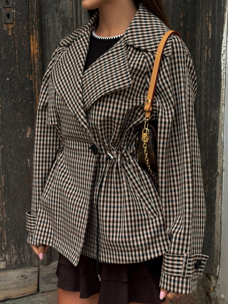 Billie Short trench à cordon et vichy