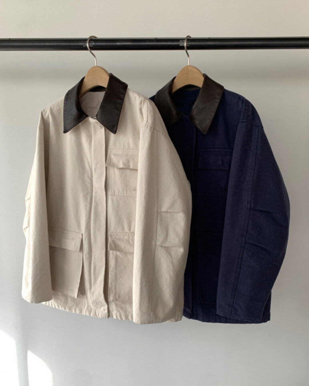 Giacca utility Jane con colletto a contrasto