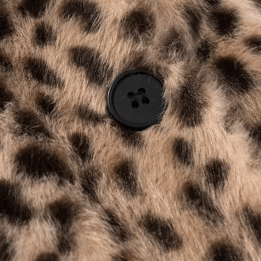 Giacca corta in eco-pelliccia leopardata Katie