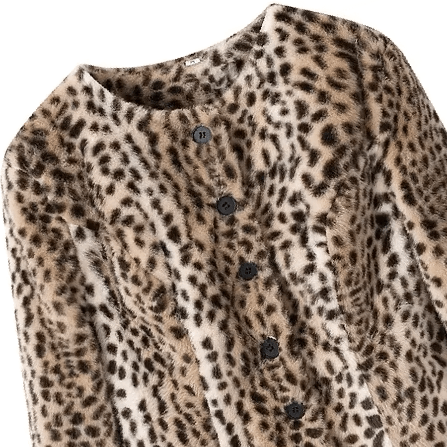 Giacca corta in eco-pelliccia leopardata Katie