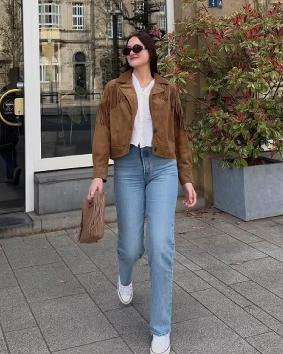 Julie Kunst-Wildleder Fransen Westernjacke