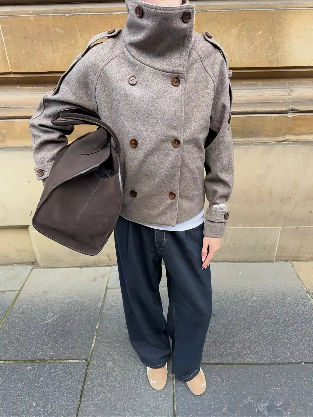 Cappotto oversize Kelly con collo alto