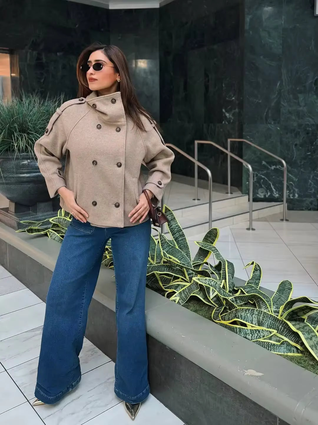 Cappotto oversize Kelly con collo alto