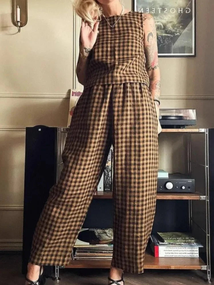 Zinnia Karoweste und Hose Set