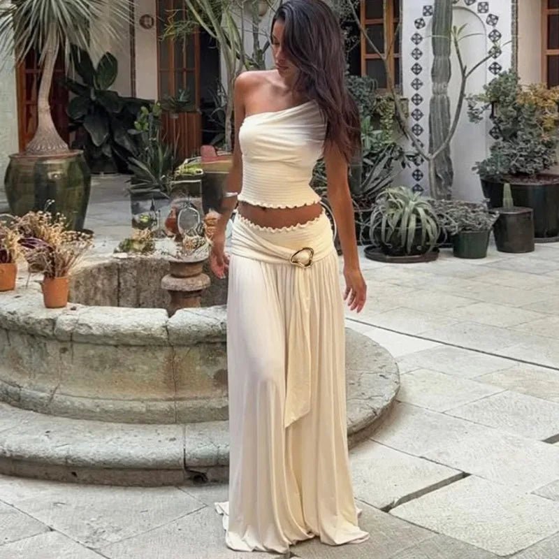 Completo gonna maxi con cintura Bethany
