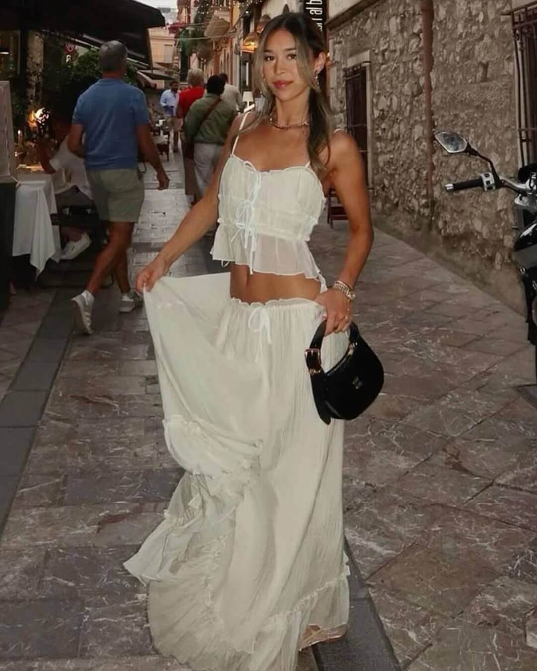 Set gonna maxi e top cami arricciati Valerie