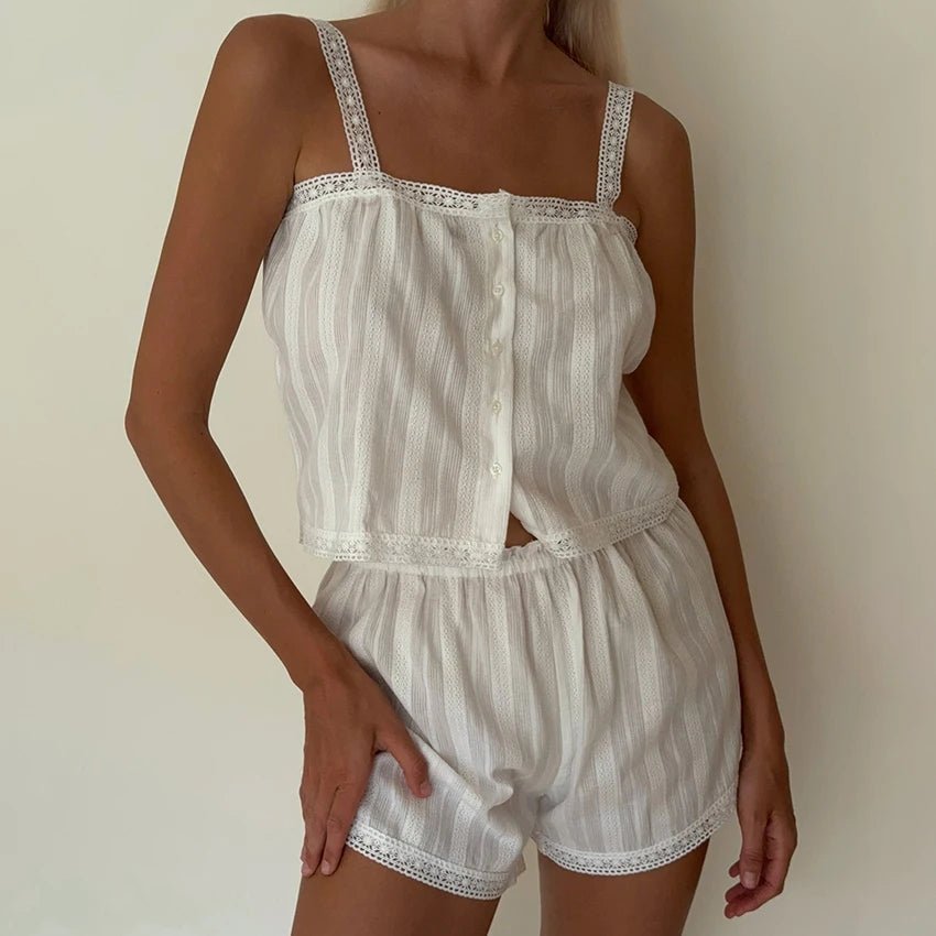 Bianca ensemble short de pyjama à dentelle