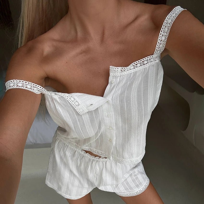 Bianca ensemble short de pyjama à dentelle