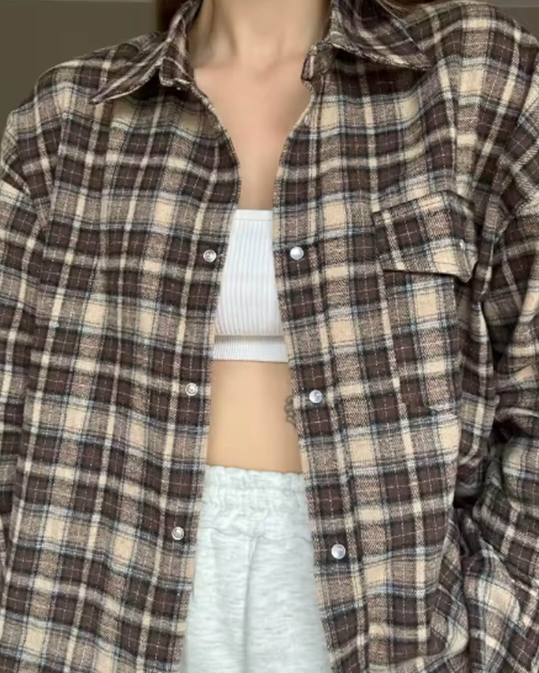 Camicia oversize a quadri Kate