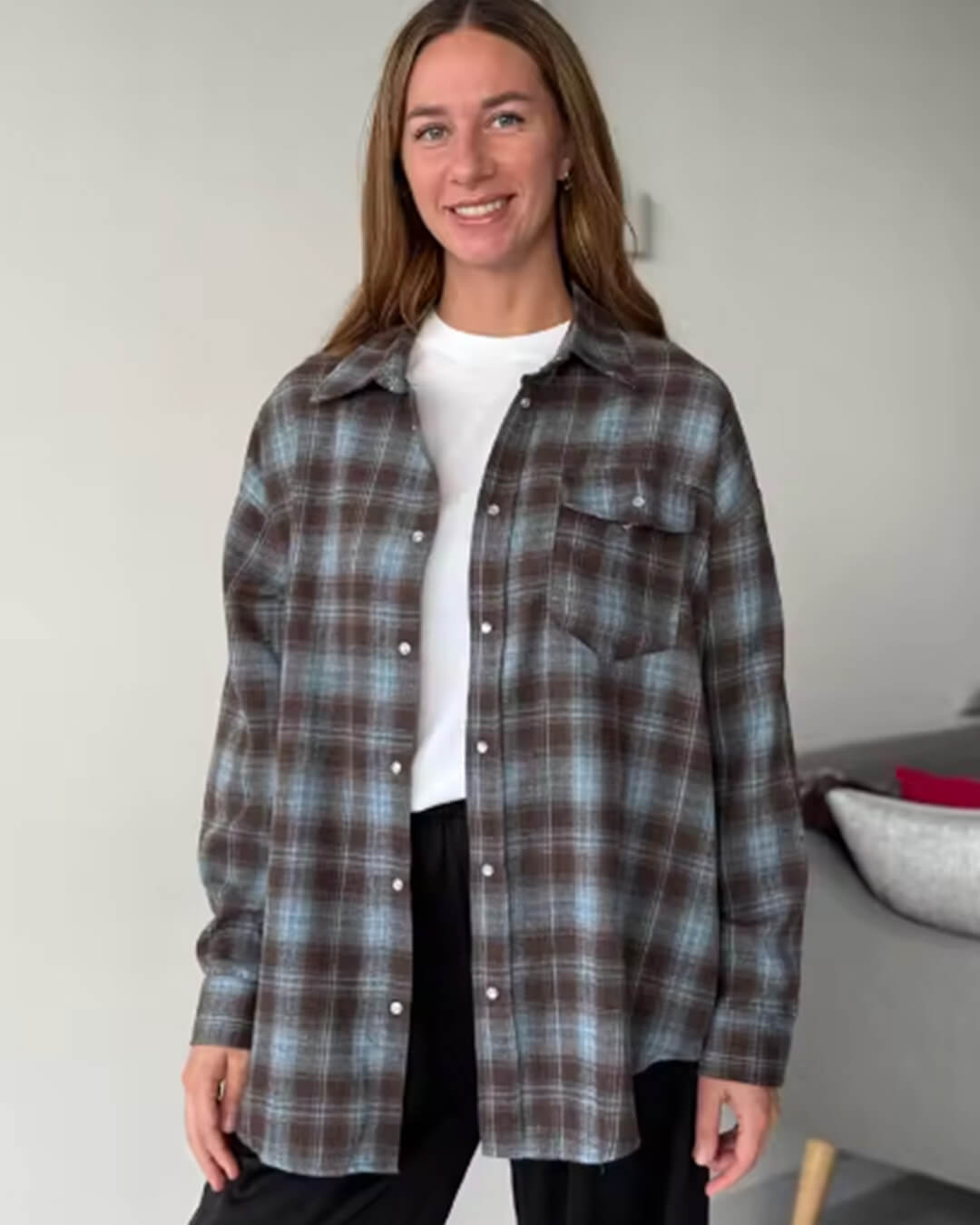 Camicia oversize a quadri Kate